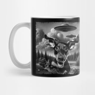 Sleek and Regal Doberman Pinscher Dog UFO Statement Tee Collection Mug